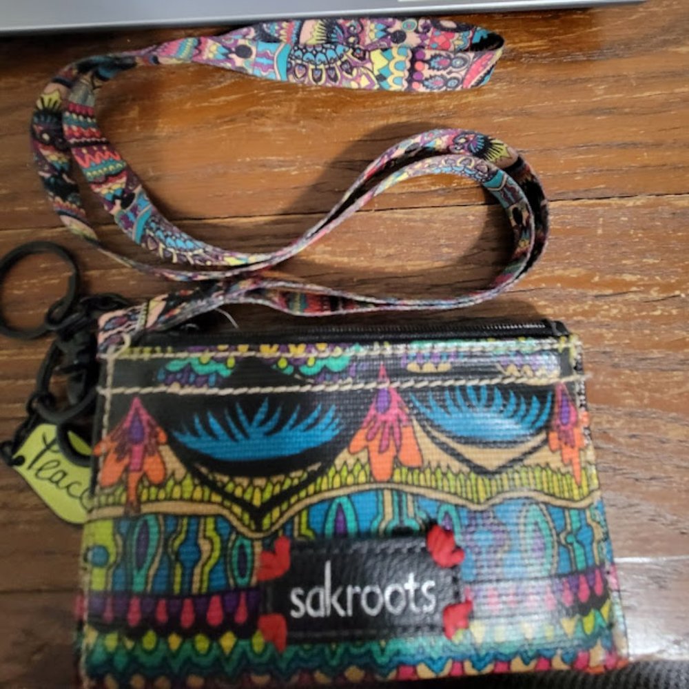 Sakroots ID + Coin Purse / Wallet + Lanyard One World Collection
